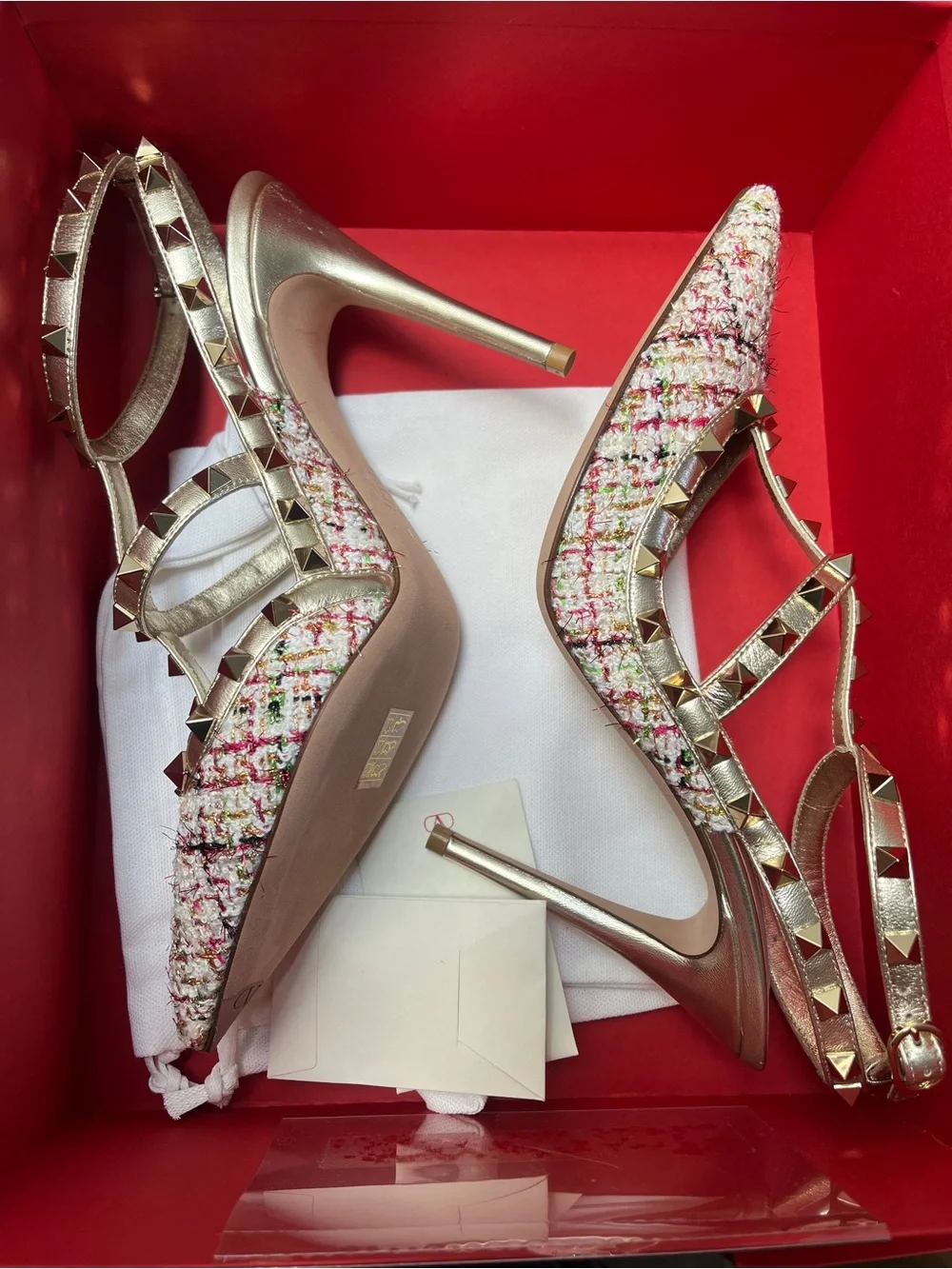 Valentino Garavani gold leather